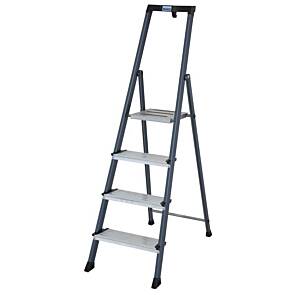 Krause MONTO Stufen-Stehleiter Securo, eloxiert, max. Arbeitshöhe: 370 cm