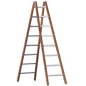 Layher Alu-Holzleiter 1028, max. 2x12 Sprossen, max. Arbeitshöhe: 355 cm