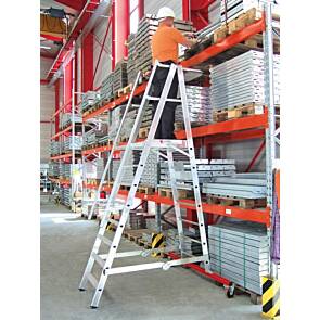 euroline Fahrbare Aluminium-Podestleiter Nr.32777, max. Arbeitshöhe: 530 cm