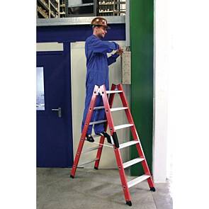 Krause Kunststoff-Stufen-DoppelLeiter, max. 2x10 Stufen, max. Arbeitshöhe: 375 cm