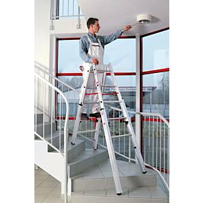 euroline Alu-Treppenstehleiter Nr. 30576, max. Arbeitshöhe: 345 cm