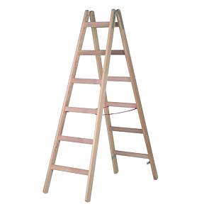 Hymer Holz-Sprossenstehleiter 71410, max. 2x12 Sprossen, max. Arbeitshöhe: 425 cm