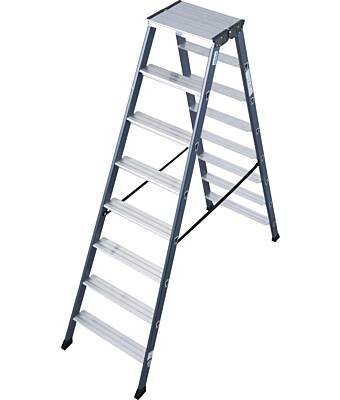 Krause MONTO Stufen-Doppelleiter SePro D, eloxiert, max. Arbeitshöhe: 330 cm
