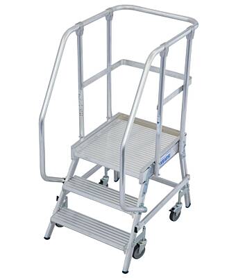Krause STABILO Podestleiter fahrbar, einseitig, ohne Handläufe, max. Arbeitshöhe: 390 cm