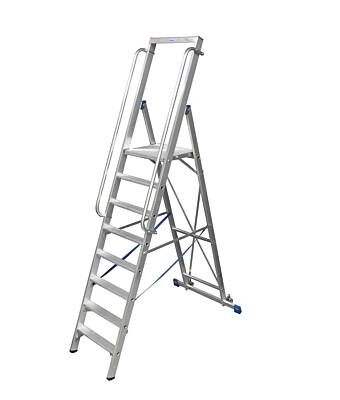 Krause STABILO Stufen-Stehleiter, große Standplattform, max. Arbeitshöhe: 530 cm