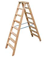 Krause Stufen-DoppelLeiter Holz, max. 2x8 Stufen, max. Arbeitshöhe 330 cm