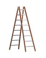 Layher Alu-Holzleiter 1028, max. 2x12 Sprossen, max. Arbeitshöhe: 355 cm