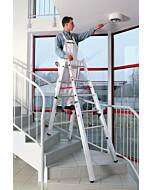 euroline Alu-Treppenstehleiter Nr. 30576, max. Arbeitshöhe: 345 cm