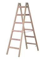 Hymer Holz-Sprossenstehleiter 71410, max. 2x12 Sprossen, max. Arbeitshöhe: 425 cm